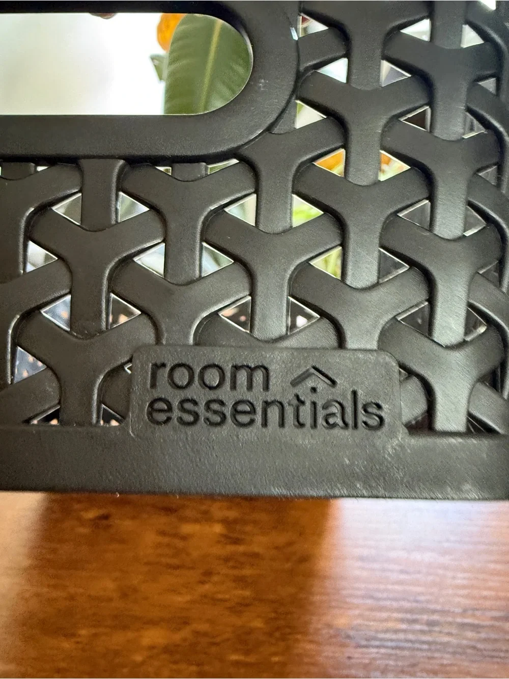 Room essentials plastic Black Woven Plastic Storage Basket